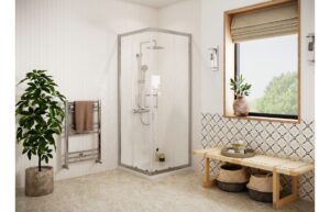 Aqua Silver Easy-Fit 800mm Corner Entry Door - Chrome