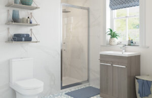 Aqua Silver 900mm Pivot Door - Chrome