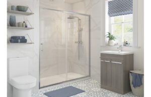 Aqua Silver 1600mm Sliding Door - Chrome