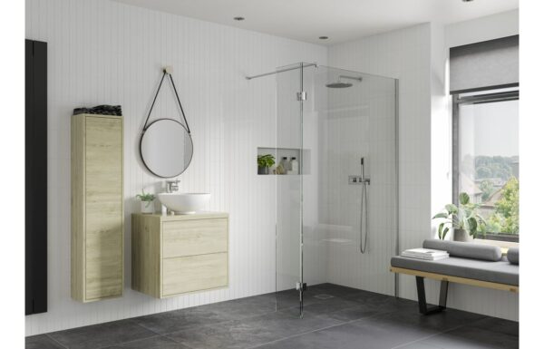Aqua Platinum Optional 300mm Wetroom Splash Panel - Chrome