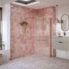 Aqua Platinum 1000mm Fluted Wetroom Panel & Support Bar - Brushed Bronze