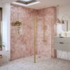 Aqua Platinum Optional 1950x300x8mm Rotatable Wetroom Panel (Full Hinge) - Brushed Brass