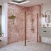 Aqua Platinum Optional 1950x300x8mm Rotatable Wetroom Panel (Full Hinge) - Brushed Bronze