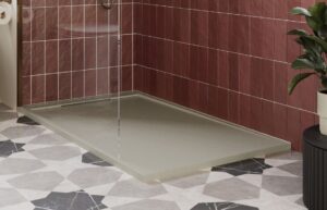 30mm Slate 1700x800mm Rectangular Tray & Waste - Latte