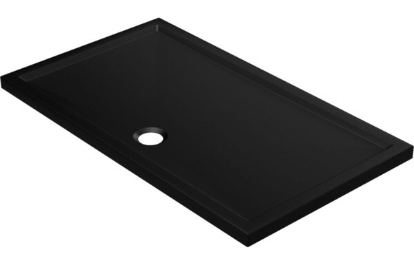 40mm Low Profile 1700x700mm Rectangular Tray & Waste - Matt Black