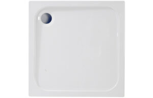 45mm Low Profile 900x900mm Square Tray & Waste - White