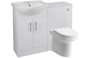 Stotfold 560mm Basin Unit & WC Unit Pack - White Gloss