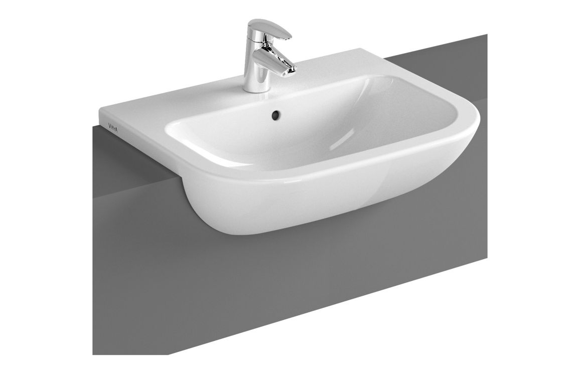 VitrA S20 550x445mm 2TH Semi Recessed Basin - White
