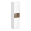 VitrA Root Flat 40cm 2 Door Semi-Tall Unit w/Laundry Basket (LH Hinge) - High Gloss White