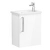 VitrA Zentrum Compact 45cm 1 Door W/H Washbasin Unit (RH Hinge) - High Gloss White