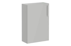 VitrA Root Flat 55cm 1 Door Slim Lower/Base Unit (LH Hinge) - Shiny Pearl Grey