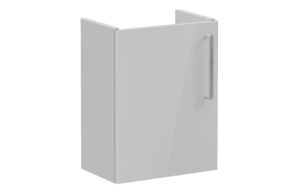 VitrA Root Flat 40cm 1 Door Wall Hung Slim Washbasin Unit (LH Hinge) - Shiny Pearl Grey