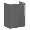 VitrA Root Flat 40cm 1 Door Wall Hung Slim Washbasin Unit (LH Hinge) - Anthracite High Gloss