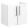 VitrA Root Flat 60cm 2 Door Wall Hung Slim Washbasin Unit - High Gloss White