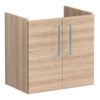 VitrA Root Flat 60cm 2 Door Wall Hung Slim Washbasin Unit - Natural Oak
