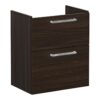 VitrA Root Flat 60cm 2 Drawer Slim Washbasin Unit - Walnut