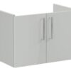 VitrA Root Flat 80cm 2 Door Wall Hung Washbasin Unit - Shiny Pearl Grey