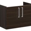 VitrA Root Flat 80cm 2 Door Wall Hung Washbasin Unit - Walnut