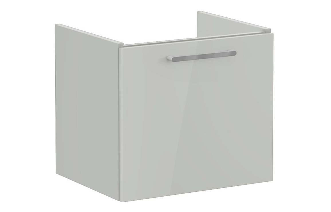 VitrA Root Flat 60cm 1 Drawer Washbasin Unit - Shiny Pearl Grey