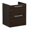 VitrA Root Flat 60cm 2 Drawer Washbasin Unit - Walnut