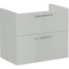 VitrA Root Flat 80cm 2 Drawer Washbasin Unit - Shiny Pearl Grey