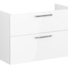 VitrA Root Flat 100cm 2 Drawer Washbasin Unit - High Gloss White