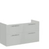 VitrA Root Flat 120cm 4 Drawer Washbasin Unit - Shiny Pearl Grey