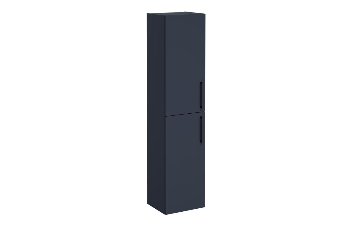 VitrA Root Flat 40cm 2 Door Tall Unit (LH Hinge) - Matt Dark Blue