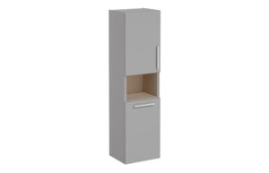VitrA Root Flat 40cm 2 Door Semi-Tall Unit w/Laundry Basket (LH Hinge) - Matt Rock Grey