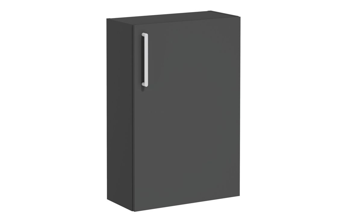 VitrA Root Flat 55cm 1 Door Slim Lower/Base Unit (RH Hinge) - Matt Storm Grey