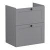 VitrA Root Classic 60cm 2 Drawer Slim Washbasin Unit - Matt Grey
