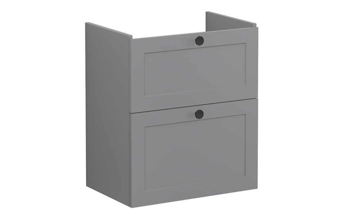 VitrA Root Classic 60cm 2 Drawer Slim Washbasin Unit - Matt Grey