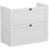 VitrA Root Classic 80cm 2 Drawer Slim Washbasin Unit - Matt Light Grey