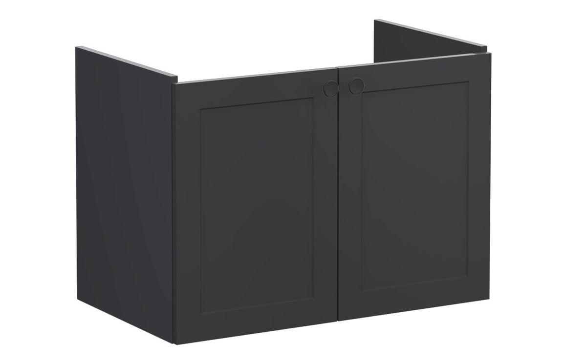 VitrA Root Classic 80cm 2 Door Wall Hung Washbasin Unit - Matt Graphite