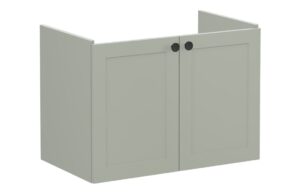 VitrA Root Classic 80cm 2 Door Wall Hung Washbasin Unit - Matt Retro Green