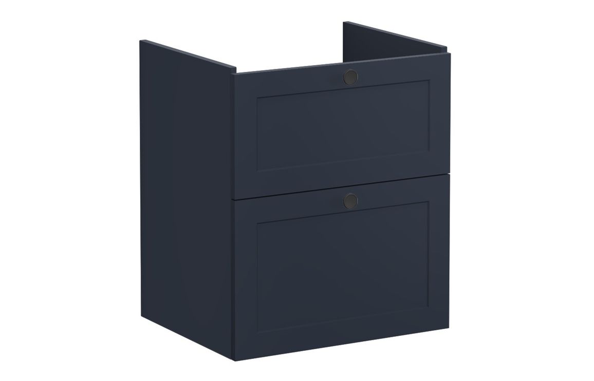 VitrA Root Classic 60cm 2 Drawer Washbasin Unit - Matt Dark Blue