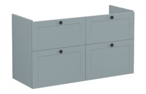 VitrA Root Classic 120cm 4 Drawer Washbasin Unit - Matt Fjord Green