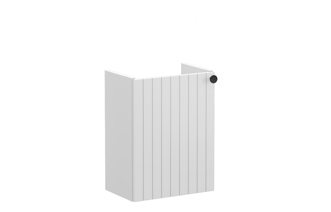 VitrA Root Groove 40cm 1 Door Wall Hung Slim Washbasin Unit (LH Hinge) - Matt Light Grey