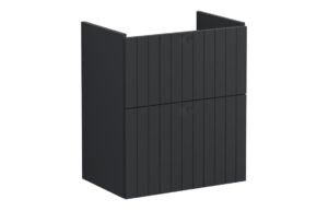 VitrA Root Groove 60cm 2 Drawer Slim Washbasin Unit - Matt Graphite