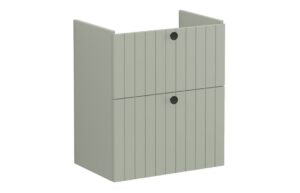 VitrA Root Groove 60cm 2 Drawer Slim Washbasin Unit - Matt Retro Green