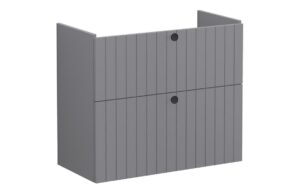 VitrA Root Groove 80cm 2 Drawer Slim Washbasin Unit - Matt Grey