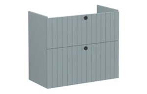 VitrA Root Groove 80cm 2 Drawer Slim Washbasin Unit - Matt Fjord Green