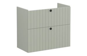 VitrA Root Groove 80cm 2 Drawer Slim Washbasin Unit - Matt Retro Green