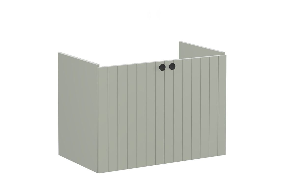 VitrA Root Groove 80cm 2 Door Wall Hung Washbasin Unit - Matt Retro Green