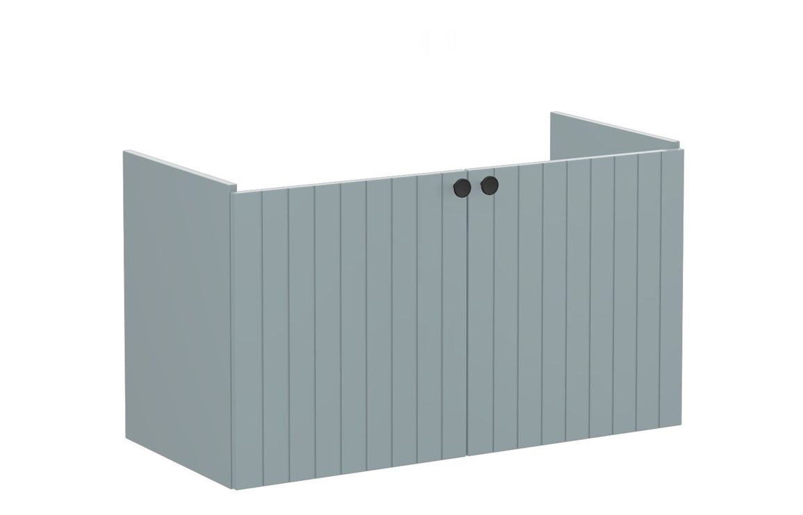 VitrA Root Groove 100cm 2 Door Washbasin Unit - Matt Fjord Green