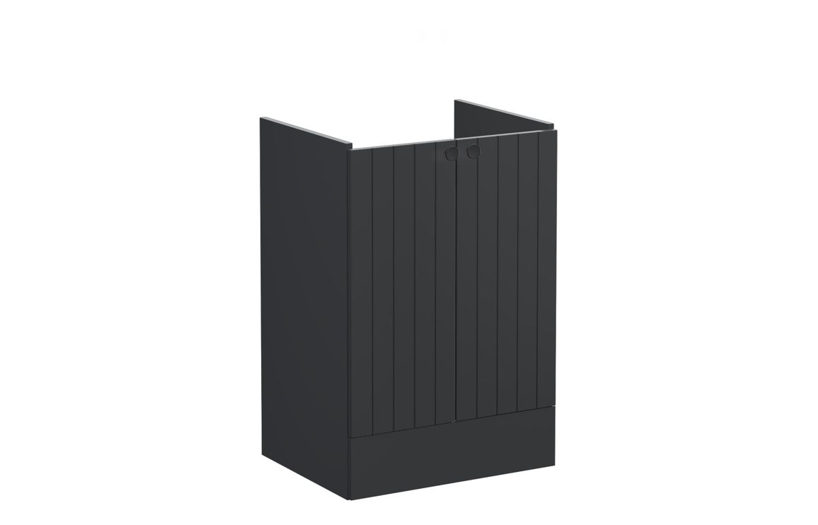VitrA Root Groove 60cm 2 Door Floor Standing Washbasin Unit - Matt Graphite