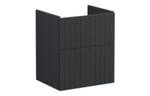 VitrA Root Groove 60cm 2 Drawer Washbasin Unit - Matt Graphite