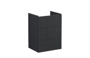 VitrA Root Groove 60cm 3 Drawer Washbasin Unit - Matt Graphite