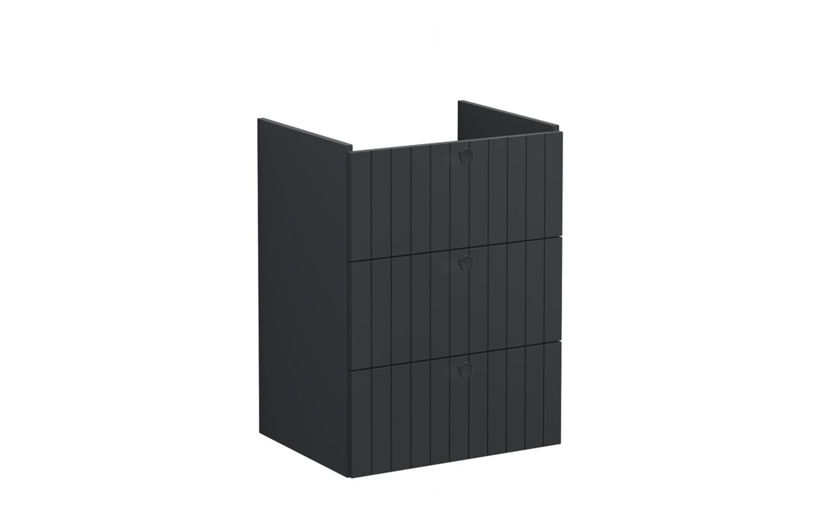 VitrA Root Groove 60cm 3 Drawer Washbasin Unit - Matt Graphite