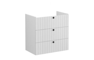 VitrA Root Groove 80cm 3 Drawer Washbasin Unit - Matt Light Grey